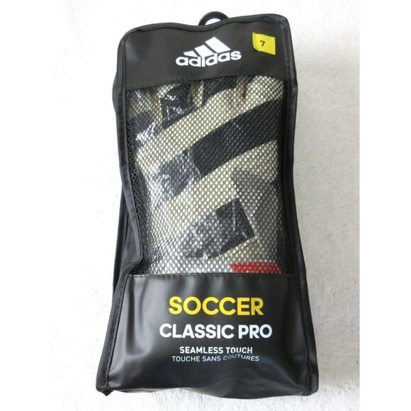 Men's Adidas Soccer Classic Pro Goalie Gloves White Black Seamless Touch NWT - Picture 7 of 7